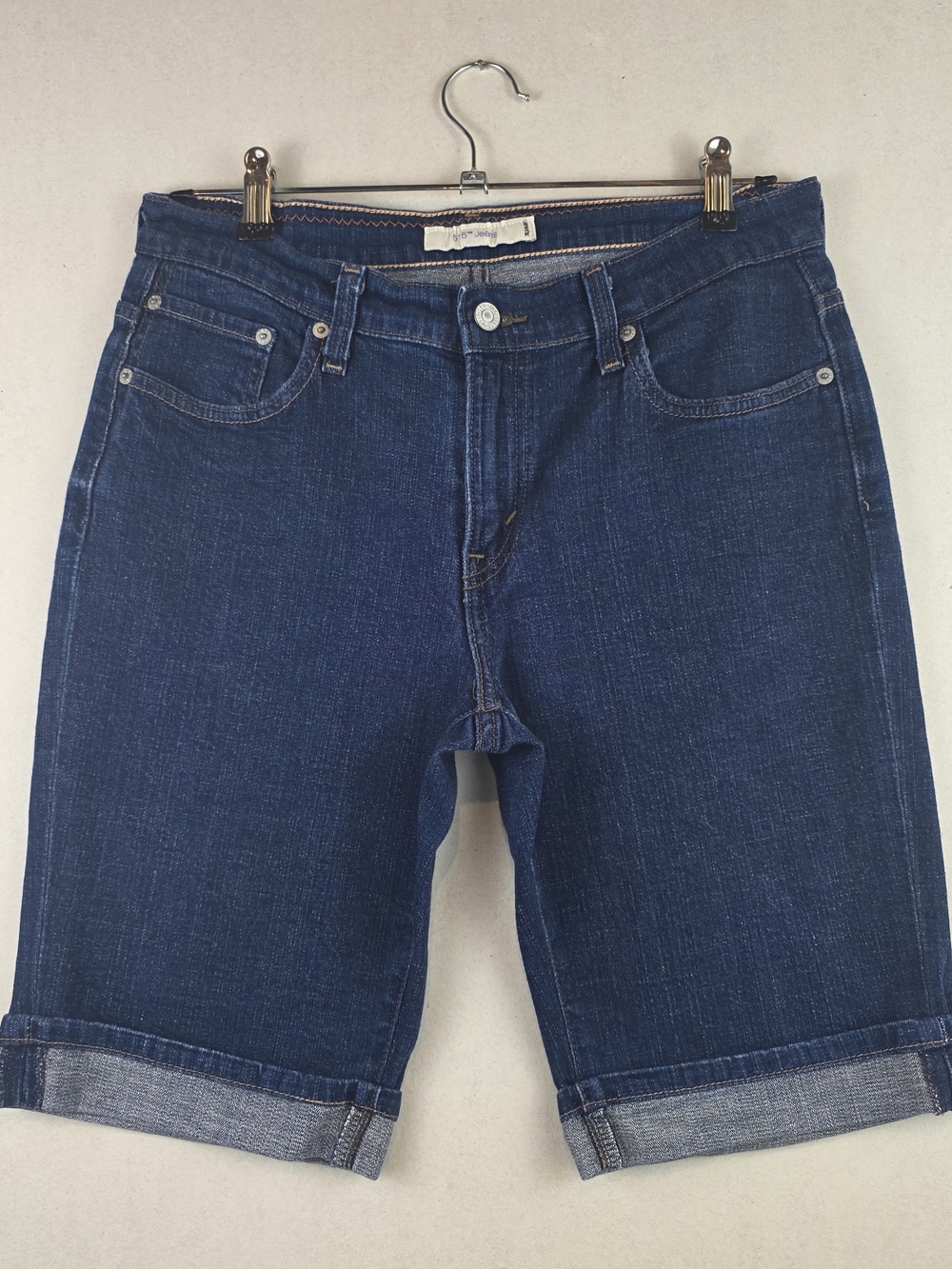 Levi’s 515 Women’s Bermuda Jean Shorts 10 Blue Stretch Denim Cuffed